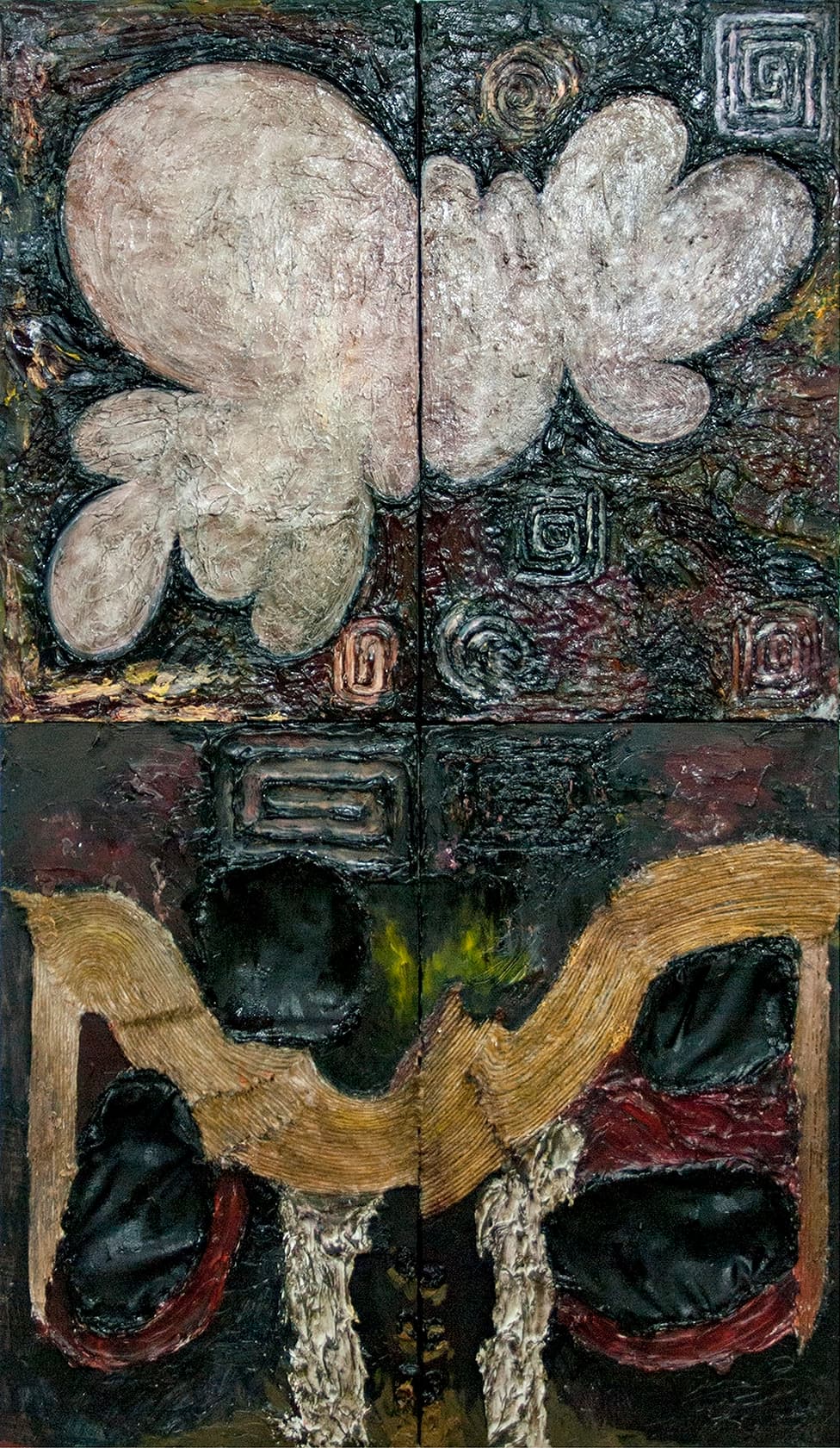 17#6~9_2017_530*300*30(each)_oil, acrylic, woodpanel, hemp